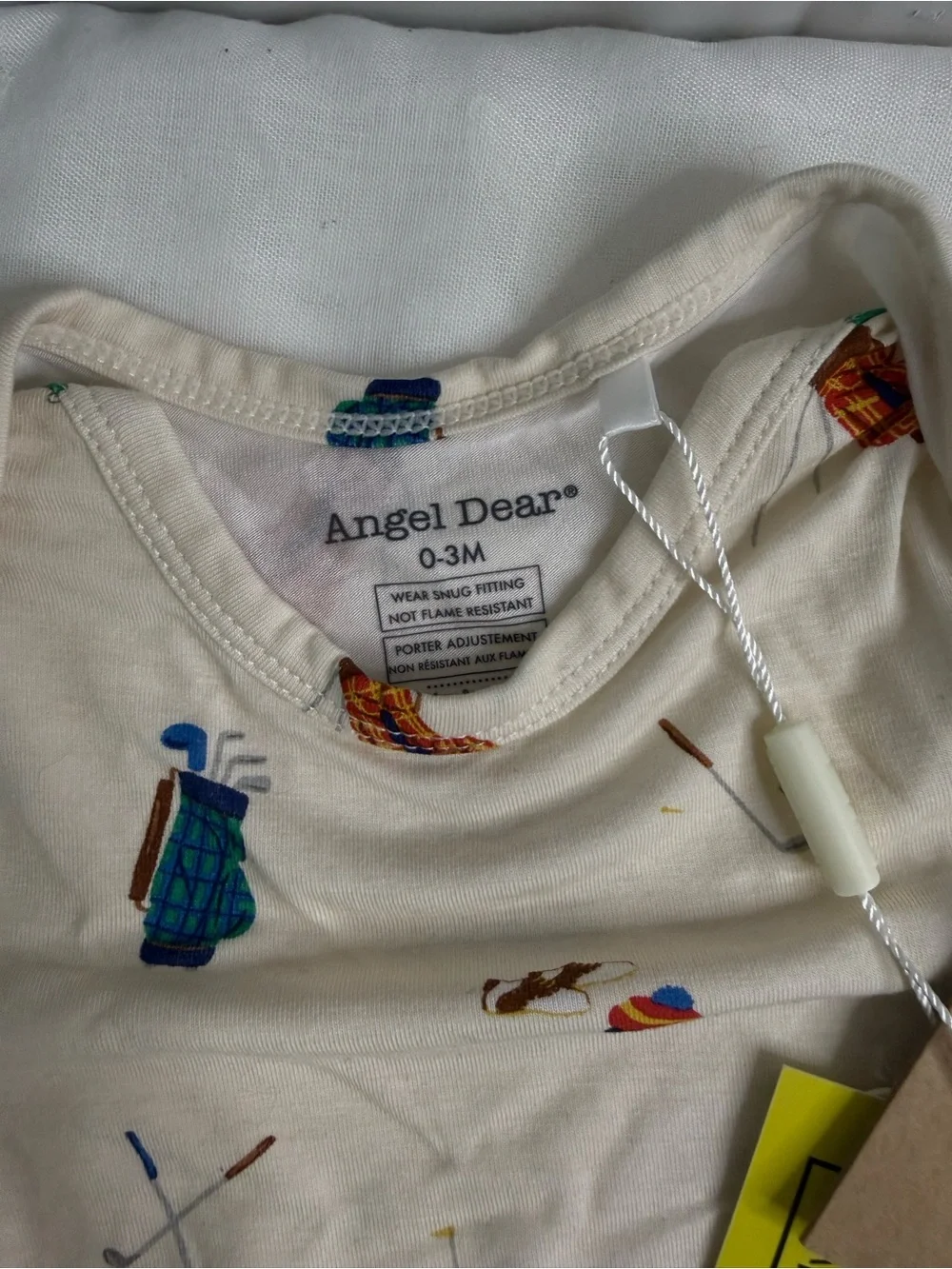 Tullabee Cream Golf-Print Baby Gown